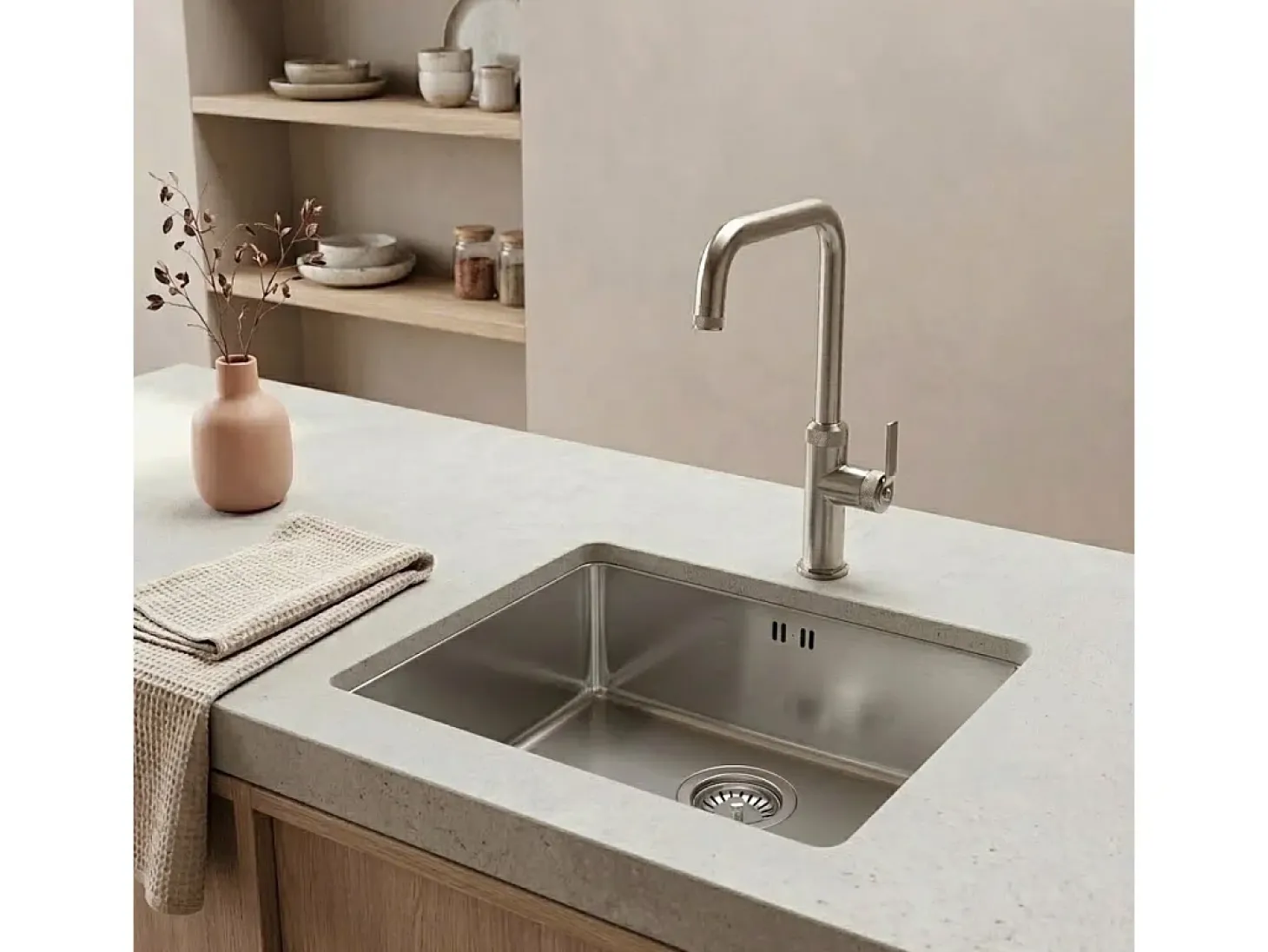 Molette Mezclador de fregadero de acero inoxidable Essebagno