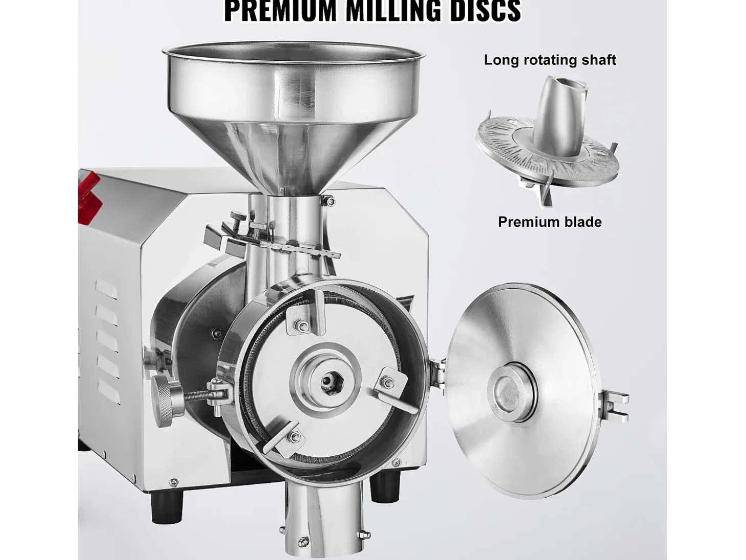 Molino de Granos SucceBuy 2200 W, Molino de Maíz 50 KG/H Acero Inoxidable para Pimienta Soja Cacahuete Granos de Maíz Harina de Molienda