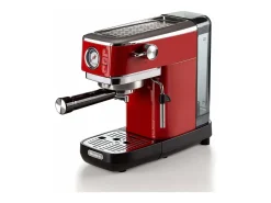 Máquina de café espresso Ariete 1381 en metal con manómetro rojo, 15 bares, Maxi-Cappuccino y dispensador de agua caliente