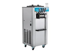 Máquina de Helado Blando Comercial SucceBuy, 21 - 31 L/H, 1500 W, 3 Sabores, 2x5,5 L, para Yogur, Café y Snack-Bar