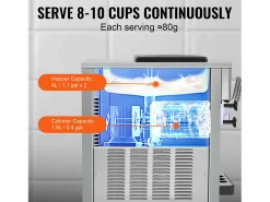 Máquina de Helado Blando SucceBuy, 20 L/h 1800 W 3 Sabores, Limpieza Automática, para Café Snack-Bar Restaurante Supermercado