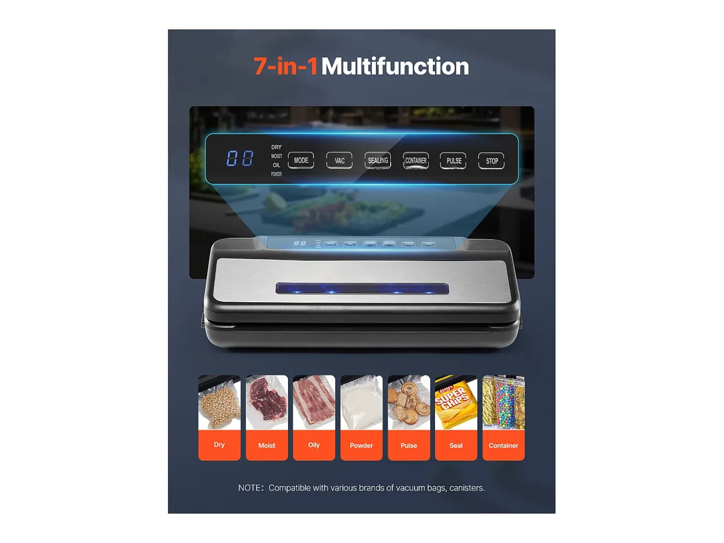Máquina de Vacío SucceBuy, Conservador Automático Rápido y Compacto, 120 W con 10 Bolsas