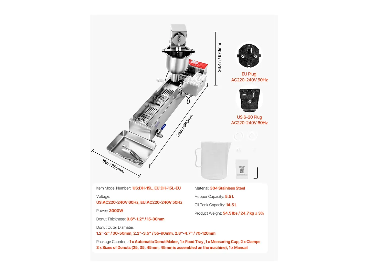 Máquina para Hacer Rosquillas Automática Comercial SucceBuy, Máquina para Hacer Rosquillas Eléctrica de Una Sola Fila, Freidora de Acero Inoxidable