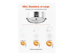 Máquina para Hacer Rosquillas Automática Comercial SucceBuy, Máquina para Hacer Rosquillas Eléctrica de Una Sola Fila, Freidora de Acero Inoxidable