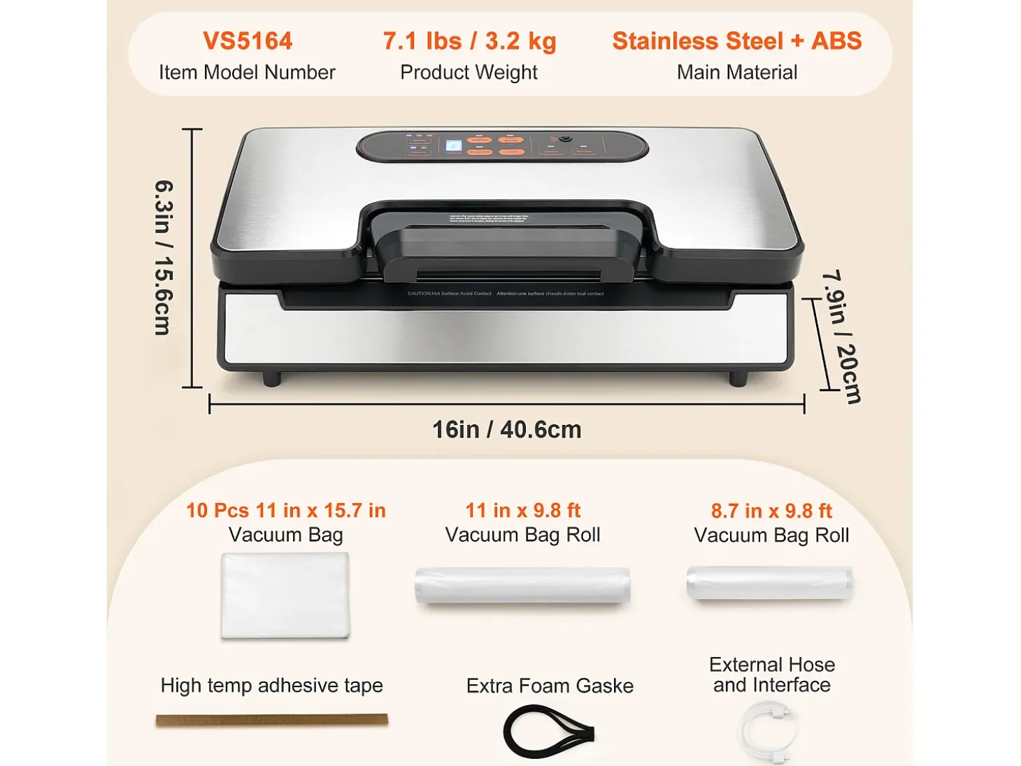Máquina Sous Vide SucceBuy Selladora al Vacío para Conservación y Almacenamiento de Alimentos, Potente Sistema de Sellado de 90 kPa con Bolsas Selladas