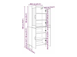 Mueble alto 2 piezas roble artesanal 69,5x34x180 cm