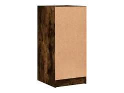 Mueble auxiliar con puertas de cristal roble ahumado 35x37x75,5 cm