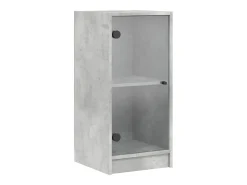 Mueble auxiliar con puertas de cristal gris hormigón 35x37x75,5 cm