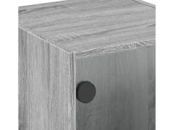 Mueble auxiliar con puertas de cristal en Gris Sonoma 35x37x75,5 cm