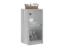 Mueble auxiliar con puertas de cristal en Gris Sonoma 35x37x75,5 cm