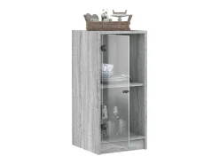 Mueble auxiliar con puertas de cristal en Gris Sonoma 35x37x75,5 cm