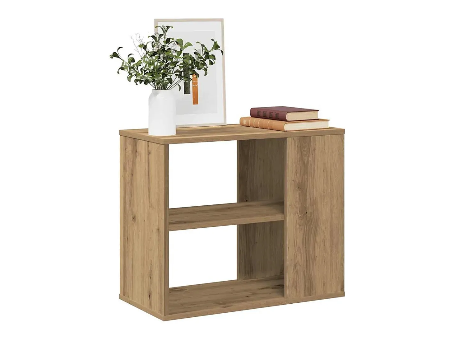Mueble auxiliar roble craft 60x30x50 cm madera de ingeniería