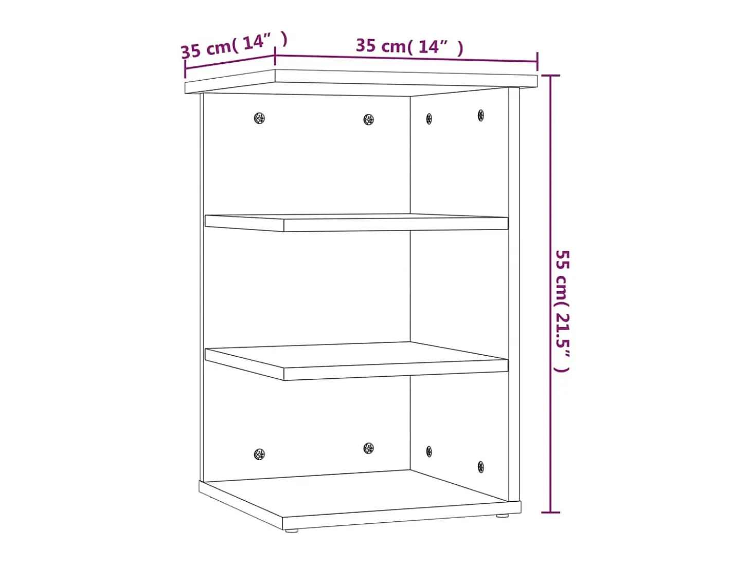 Mueble auxiliar Sonoma gris 35x35x55 cm Madera de ingeniería
