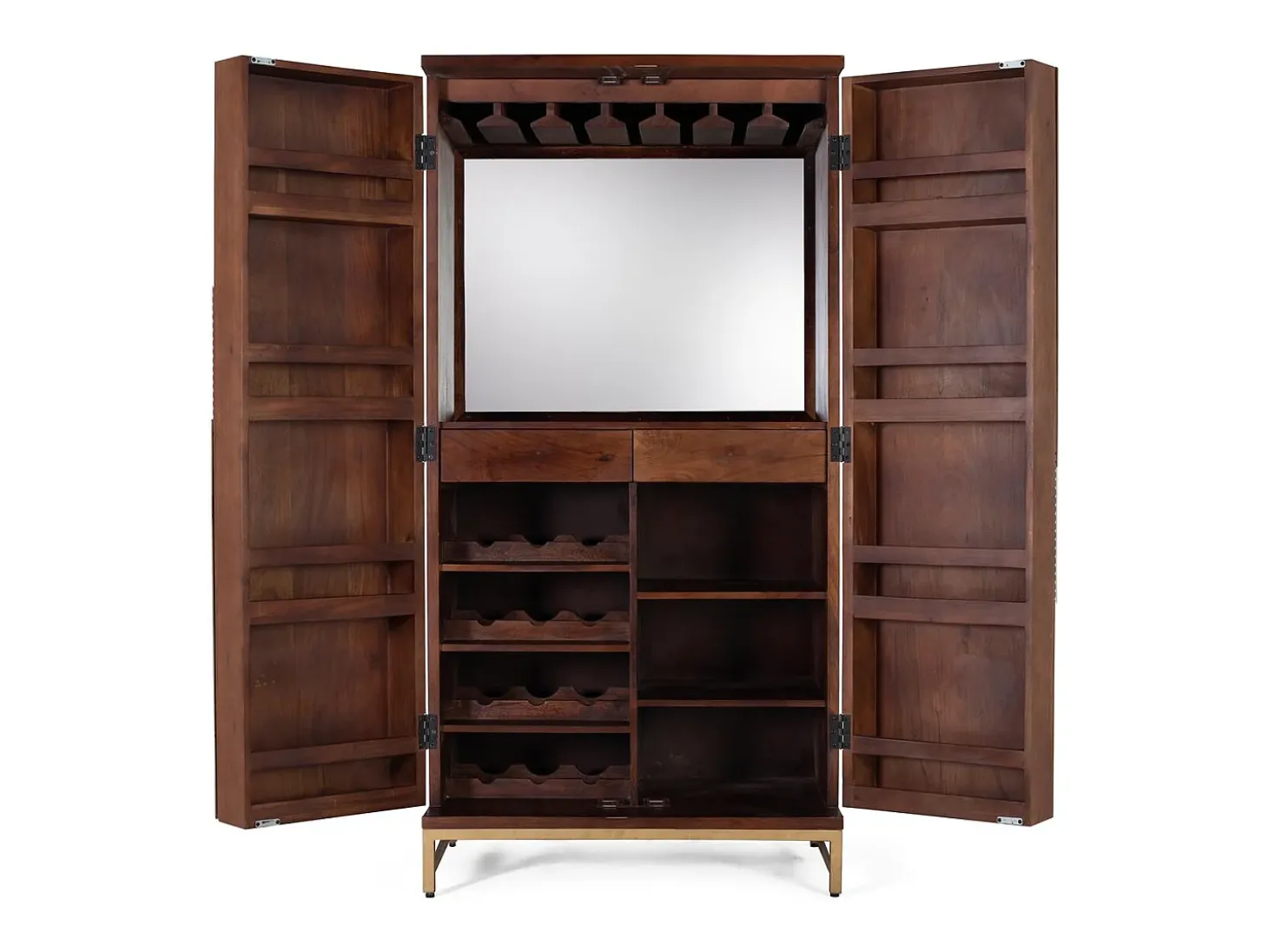 Mueble bar en madera de mango y metal 179 cm alto