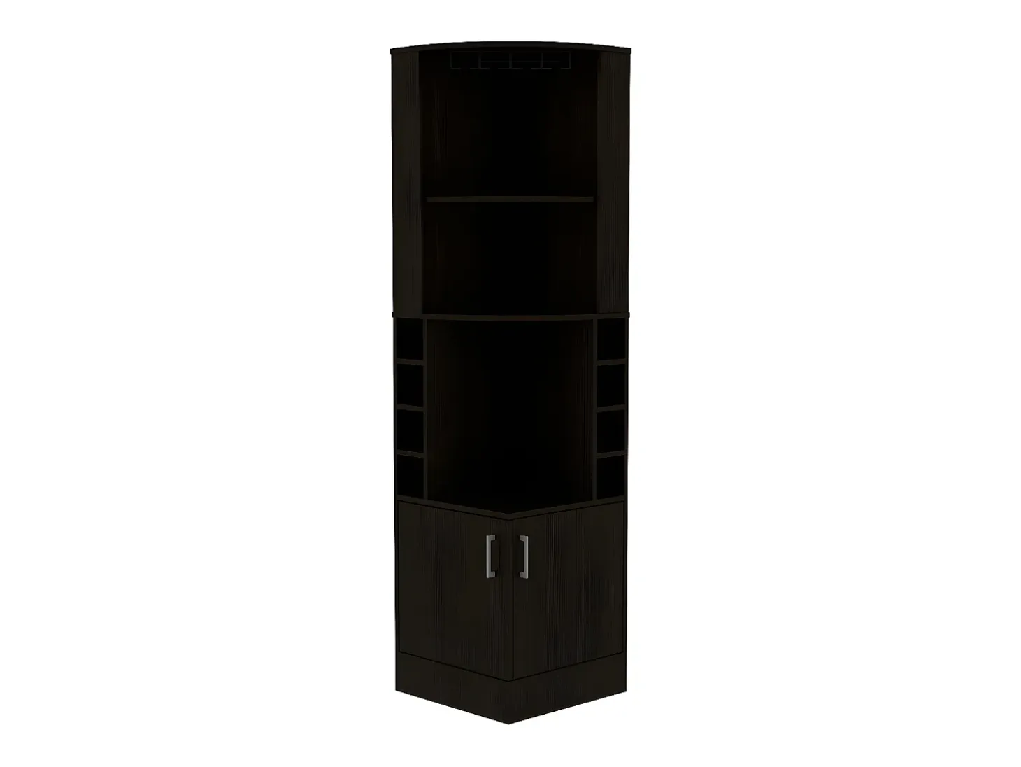 Mueble bar esquinero Syrah, con soporte para copas 180.6CM A X 46.9CM An X 46.9CM P Wengue