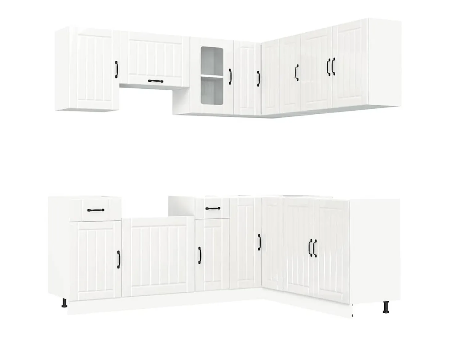 Mueble cocina Kalmar blanco brillo 11 pzas madera contrachapada
