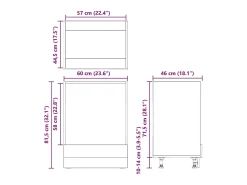 Mueble colgante Madera vieja 60 x 46 x 81,5 cm
