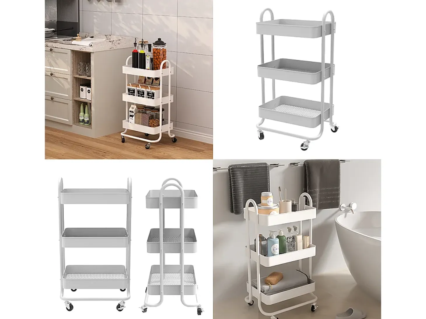 Mueble con ruedas blanco 45.9x34x78.7 tron