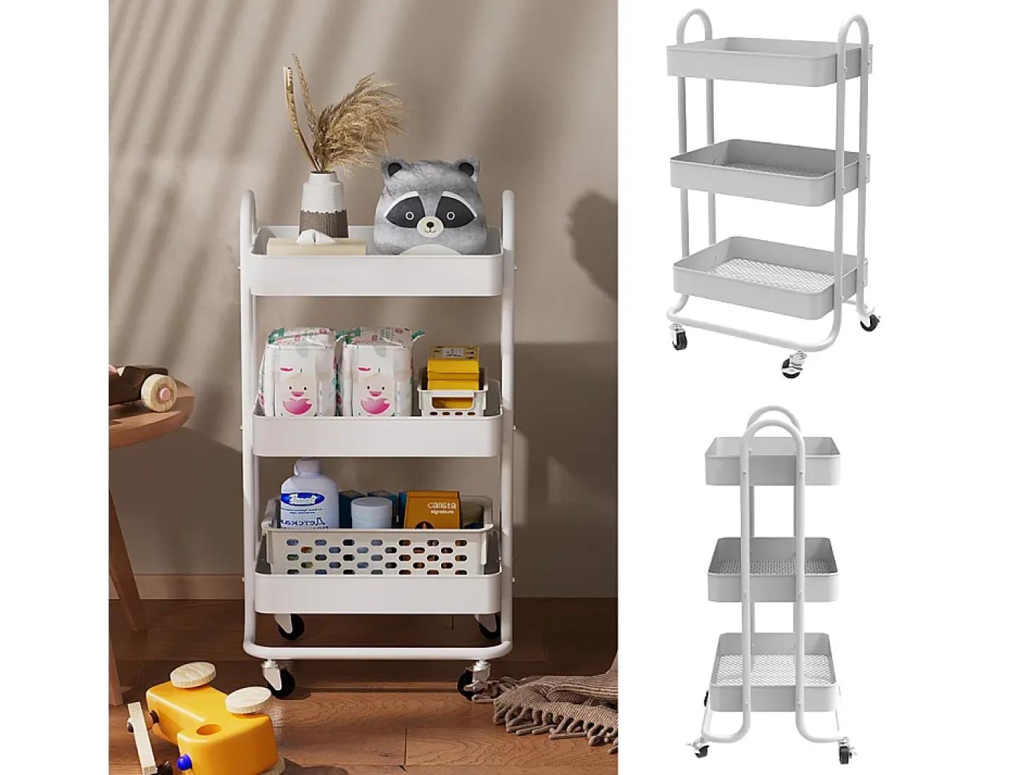 Mueble con ruedas blanco 45.9x34x78.7 tron