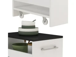 Mueble con ruedas blanco/antracita 30x46x84.8 rivo