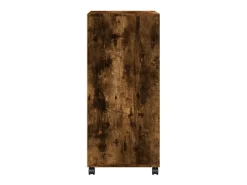 Mueble con ruedas de roble ahumado 55x40x91 cm madera de ingeniería
