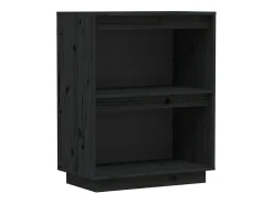 Mueble consola Negro 60x34x75 cm Madera maciza de pino