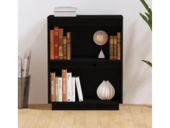 Mueble consola Negro 60x34x75 cm Madera maciza de pino