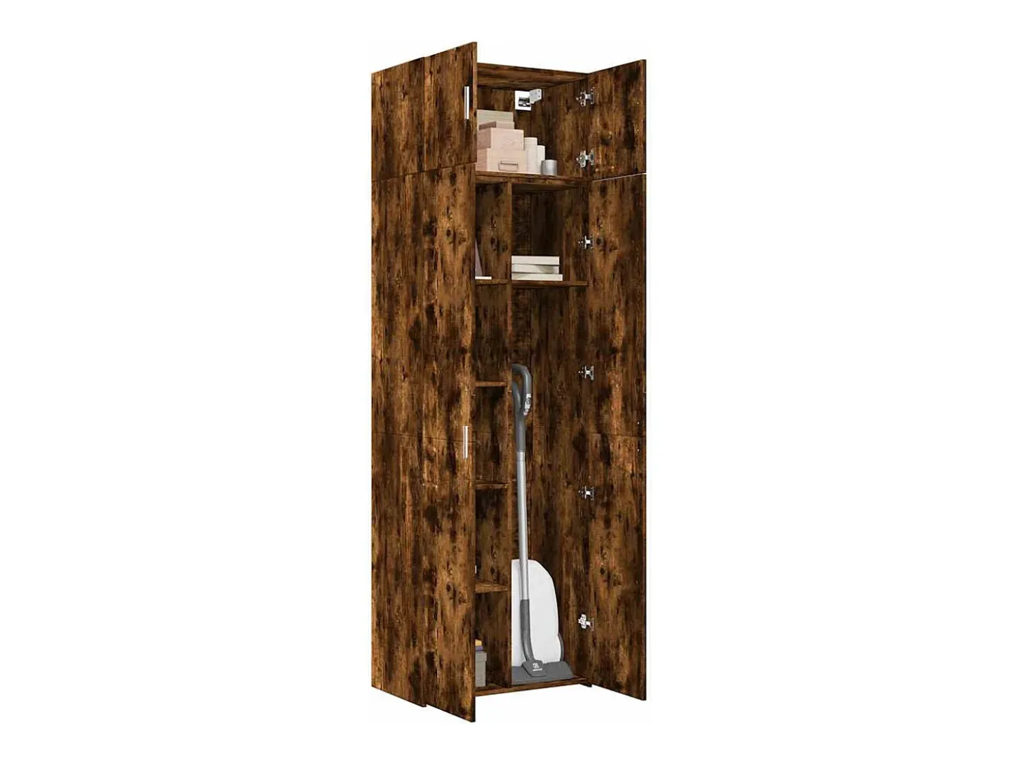 Mueble de almacenaje roble ahumado 70x42,5x225cm madera de ingeniería