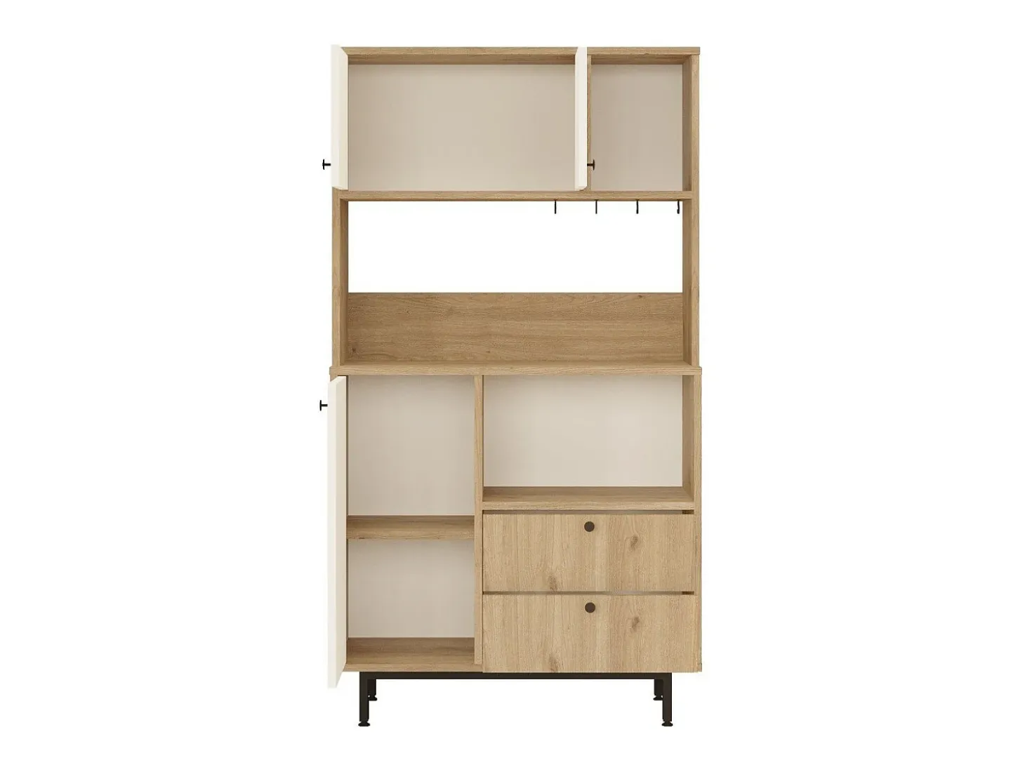 Mueble de almacenamiento de cocina con 3 puertas y 2 cajones H161,2 cm - ODE