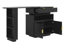 Mueble de bar - con iluminación LED - rotación a 360° - con espacio de almacenamiento - negro