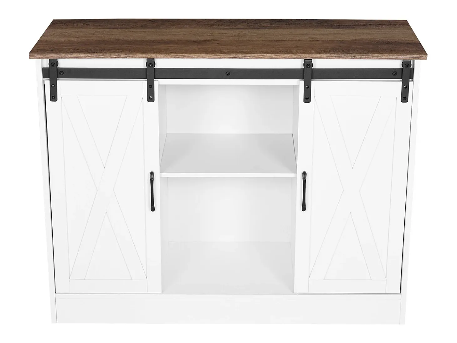 Mueble de Bar de Café SucceBuy, 106 x 40 x 81,5 cm, con 3 Niveles con Puertas de Granero