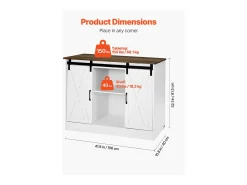 Mueble de Bar de Café SucceBuy, 106 x 40 x 81,5 cm, con 3 Niveles con Puertas de Granero