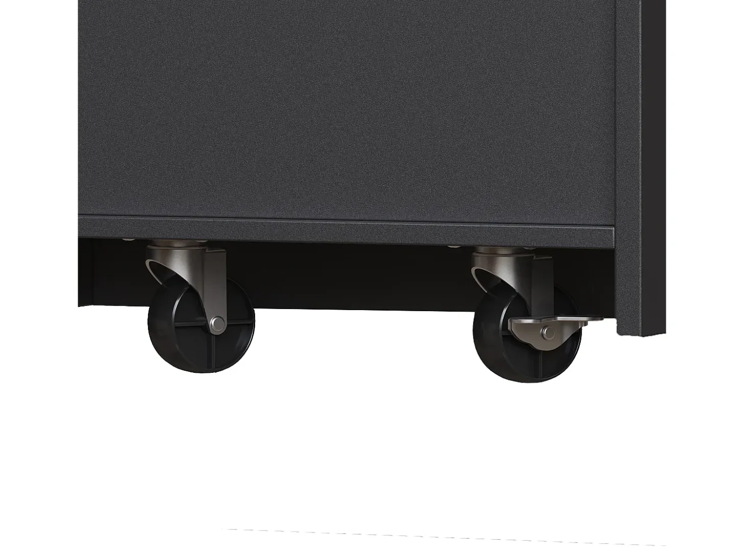 Mueble de bar de cocina extensible - con rotación 360° - 215x39x103cm - 2 puertas, 2 cajones - con estantes laterales - Negro
