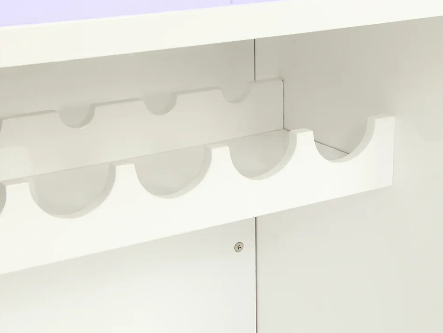 Mueble de bar FABIO - MDF lacado blanco - Leds - 2 huecos