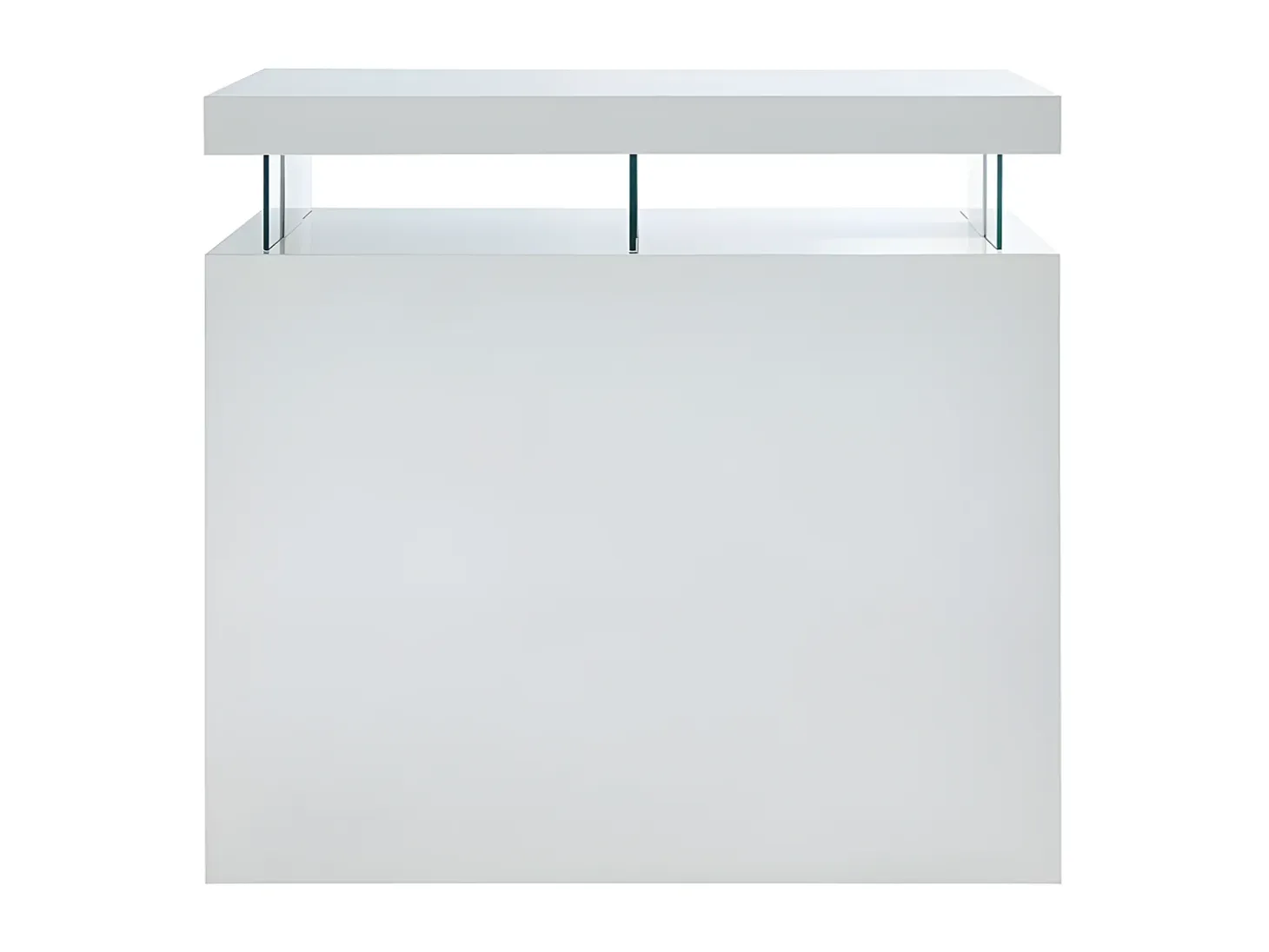 Mueble de bar FABIO - MDF lacado blanco - Leds - 2 huecos