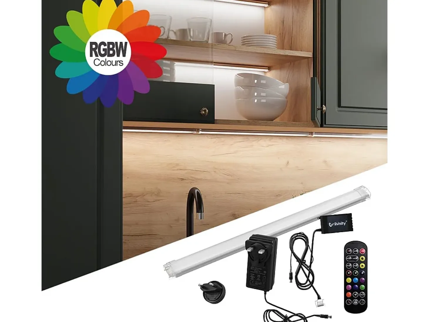 Mueble de cocina antracita brillo intenso/blanco 240x60x81.6 raul