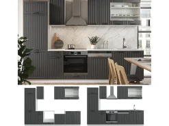 Mueble de cocina antracita casa de campo/blanco 300x46x81.6 fame-line