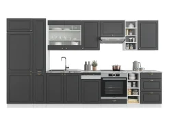 Mueble de cocina antracita-oro/blanco 355x60x81.6 fame-line