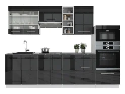 Mueble de cocina antracita brillo intenso/blanco 280x60x81.6 fame-line