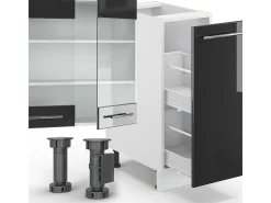 Mueble de cocina antracita brillo intenso/blanco 280x60x81.6 fame-line