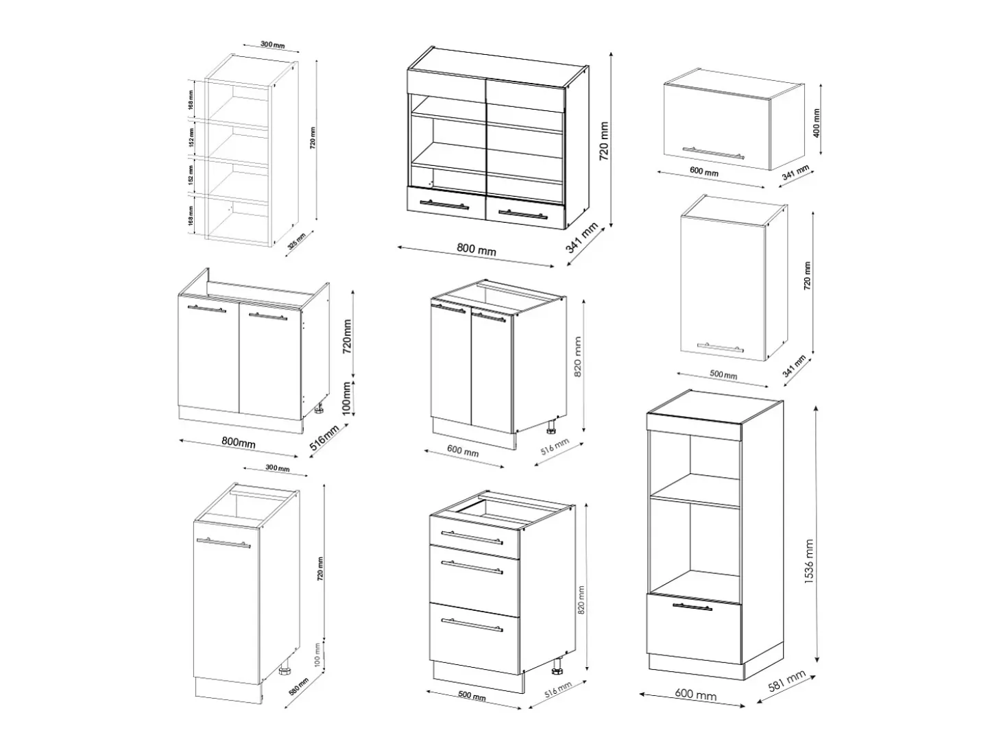 Mueble de cocina antracita brillo intenso/blanco 280x46x81.6 fame-line