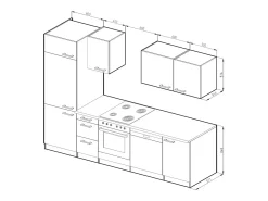 Mueble de cocina antracita brillo intenso/blanco 270x46x81.6 optima