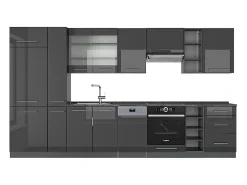 Mueble de cocina antracita alto brillo 355x60x81.6 fame-line