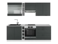 Mueble de cocina antracita casa de campo/blanco 235x60x81.6 fame-line