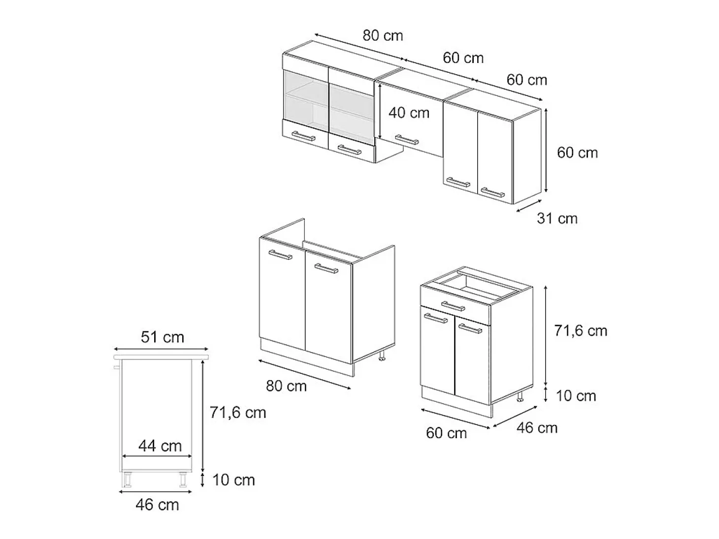 Mueble de cocina antracita brillo intenso/roble dorado eléctrico 200x60x81.6 r-line