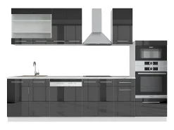Mueble de cocina antracita alto brillo 300x46x81.6 fame-line