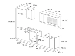 Mueble de cocina antracita brillo intenso/roble dorado eléctrico 300x46x81.6 r-line