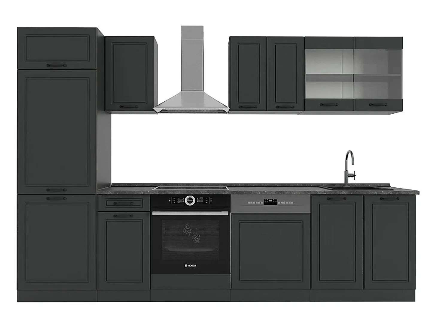 Mueble de cocina antracita casa de campo/antracita 300x46x81.6 r-line
