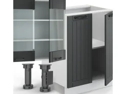 Mueble de cocina antracita casa de campo/blanco 300x46x81.6 fame-line