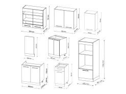 Mueble de cocina antracita casa de campo/blanco 300x46x81.6 fame-line